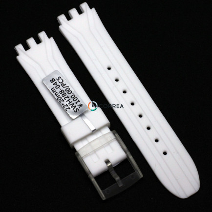 Каучуковий ремінець для годинника Swatch Mister Chrono білий RKS-004 - 5